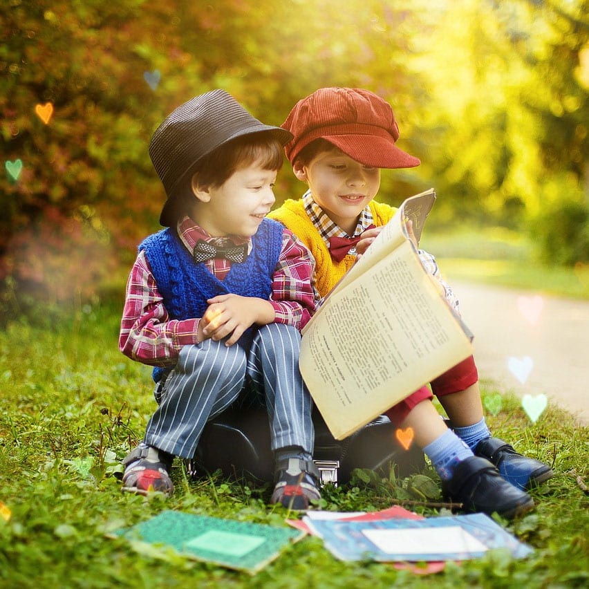 reading a book